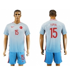 Turkey #15 Topal Away Soccer Country Jersey