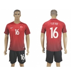 Turkey #16 Tufan Home Soccer Country Jersey