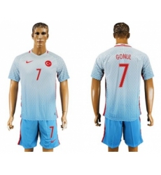 Turkey #7 Gonul Away Soccer Country Jersey
