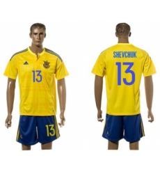 Ukraine #13 Shevchuk Home Soccer Country Jersey