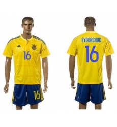 Ukraine #16 Sydorchuk Home Soccer Country Jersey