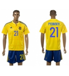 Ukraine #21 Pylyavskyi Home Soccer Country Jersey