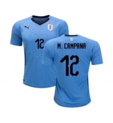 Uruguay #12 M.Campana Home Soccer Country Jersey