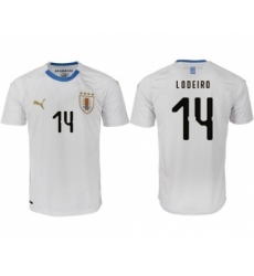 Uruguay #14 Lodeiro Home Soccer Country Jersey