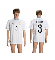 Uruguay #3 D.Godin Away Soccer Country Jersey