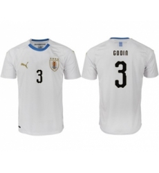 Uruguay #3 Godin Home Soccer Country Jersey