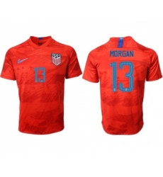 USA #13 Morgan Away Soccer Country Jersey