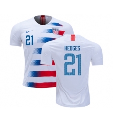 USA #21 Hedges Home Soccer Country Jersey