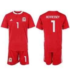 Wales #1 Hennessey Red Home Soccer Club Jersey