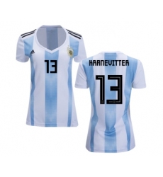 Women's Argentina #13 Kranevitter Home Soccer Country Jersey