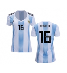Women's Argentina #16 Perotti Home Soccer Country Jersey