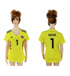 Women's Colombia #1 Ospina Home Soccer Country Jersey