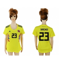 Women's Colombia #23 Sanchez Home Soccer Country Jersey