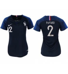 Women's France #2 Pavard Home Soccer Country Jersey