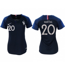 Women's France #20 Martial Home Soccer Country Jersey