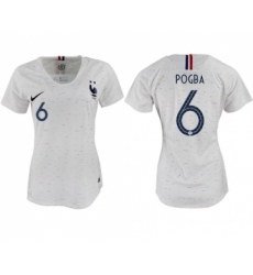 Women's France #6 Pogba Away Soccer Country Jersey