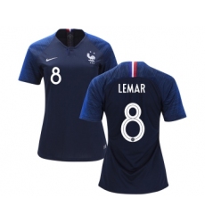 Women's France #8 Lemar Home Soccer Country Jersey