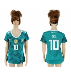 Women's Germany #10 Ozil Away Soccer Country Jersey
