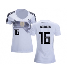 Women's Germany #16 Rudiger White Home Soccer Country Jersey