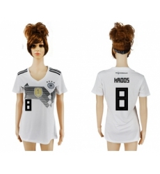 Women's Germany #8 Kroos White Home Soccer Country Jersey