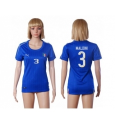 Women's Italy #3 Maldini Home Soccer Country Jersey