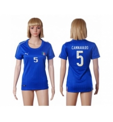 Women's Italy #5 Cannavaro Home Soccer Country Jersey