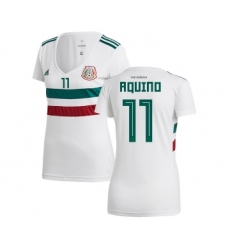 Women's Mexico #11 Aquino Away Soccer Country Jersey