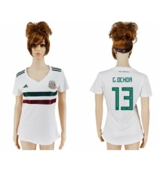 Women's Mexico #13 G.Ochoa Away Soccer Country Jersey
