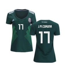 Women's Mexico #17 J.M.Corona Home Soccer Country Jersey