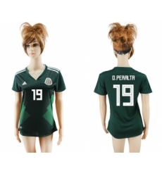 Women's Mexico #19 O.Peralta Home Soccer Country Jersey