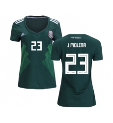 Women's Mexico #23 J.Molina Home Soccer Country Jersey