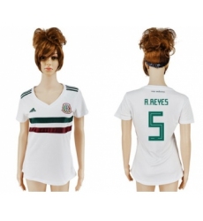Women's Mexico #5 A.Reyes Away Soccer Country Jersey