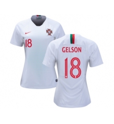 Women's Portugal #18 Gelson Away Soccer Country Jersey