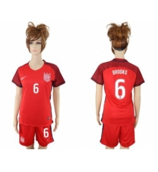 Women's USA #6 Brooks Away Soccer Country Jersey