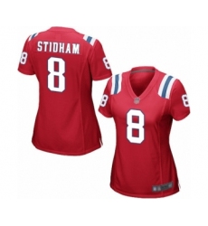 Women's New England Patriots #8 Jarrett Stidham Game Red Alternate Football Jersey