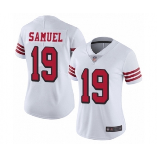 Women's San Francisco 49ers #19 Deebo Samuel Limited White Rush Vapor ...