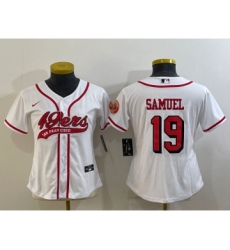 Women's San Francisco 49ers #19 Deebo Samuel White Color Rush With Patch Cool Base Stitched Baseball Jersey