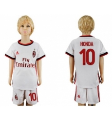 AC Milan #10 Honda Away Kid Soccer Club Jersey