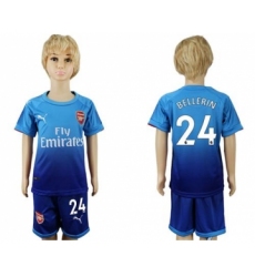 Arsenal #24 Bellerin Away Kid Soccer Club Jersey