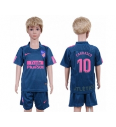 Atletico Madrid #10 Carrasco Sec Away Kid Soccer Club Jersey