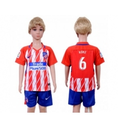 Atletico Madrid #6 Koke Home Kid Soccer Club Jersey