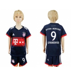 Bayern Munchen #9 Lewandowski Away Kid Soccer Club Jersey