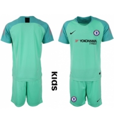 Chelsea Blank Green Goalkeeper Kid Soccer Club Jersey