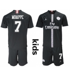 Jordan Paris Saint Germain #7 Mbappe Home Kid Soccer Club Jersey