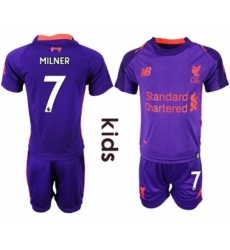 Liverpool #7 Milner Away Kid Soccer Club Jersey