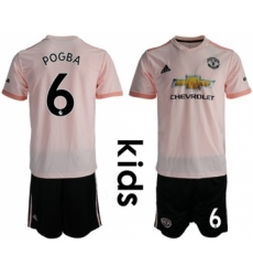 Manchester United #6 Pogba Away Kid Soccer Club Jersey