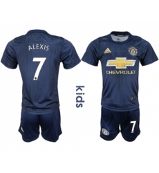 Manchester United #7 Alexis Third Kid Soccer Club Jersey