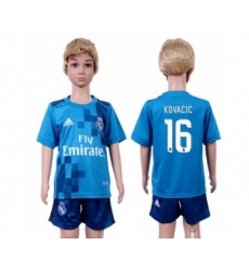 Real Madrid #16 Kovacic Sec Away Kid Soccer Club Jersey
