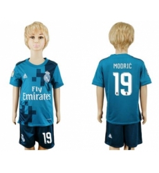 Real Madrid #19 Modric Sec Away Kid Soccer Club Jersey