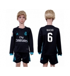 Real Madrid #6 Nacho Away Long Sleeves Kid Soccer Club Jersey